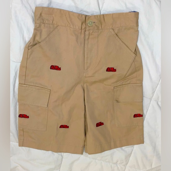 Vive la Fete boutique OLE MISS REBELS boys khaki shorts size 7 - Picture 1 of 7